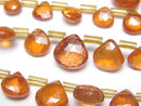 Chestnut Shape, Faceted Briolette, Garnet Gemstone Beads