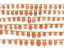 [Video] High Quality Hessonite Garnet AAA- Drop Faceted Briolette 1strand beads (aprx.7inch / 18cm)