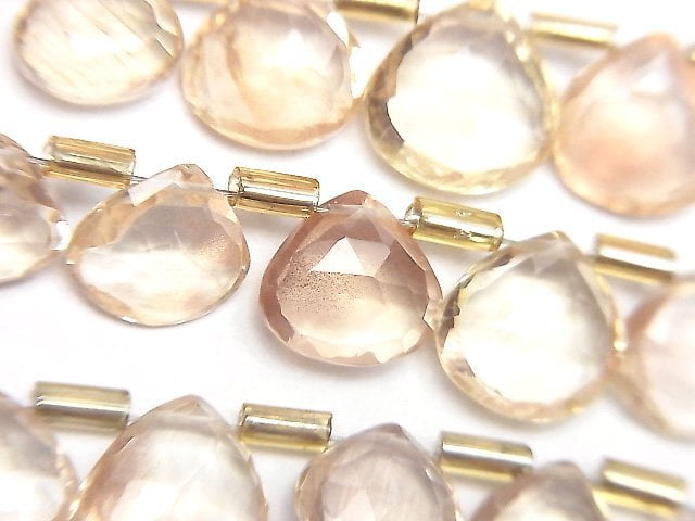 Chestnut Shape, Faceted Briolette, Sunstone Gemstone Beads