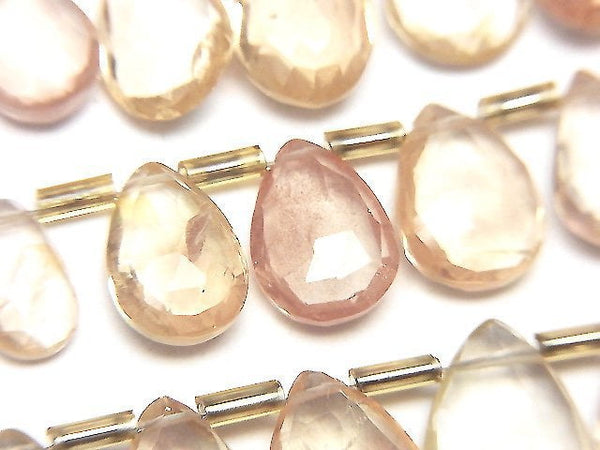 Faceted Briolette, Pear Shape, Sunstone Gemstone Beads