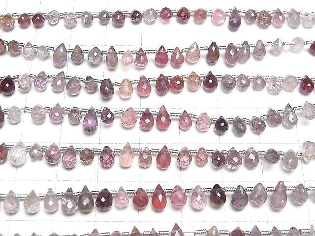 [Video]High Quality Multicolor Spinel AAA Drop Faceted Briolette half or 1strand beads (aprx.7inch/18cm)