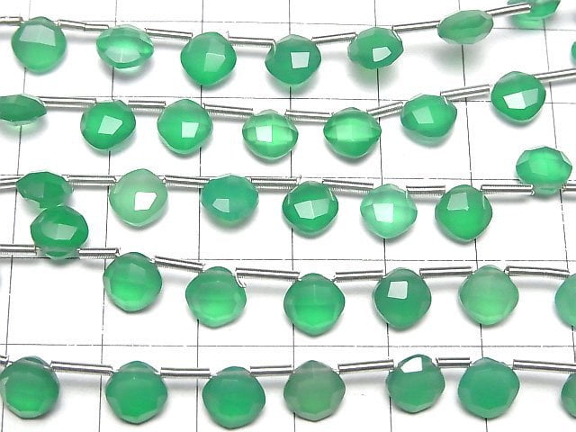 [Video] High Quality Green Onyx AAA Diamond Shape (Cushion Cut) 7x7mm 1strand (18pcs)