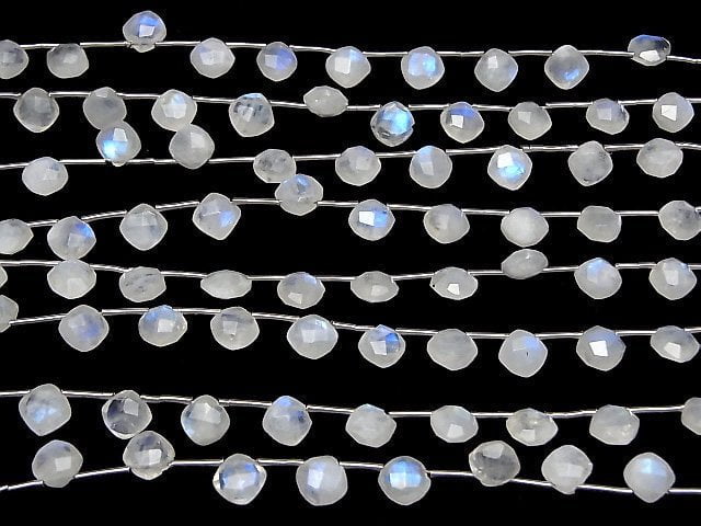 [Video] High Quality Rainbow Moonstone AA++ Diamond Shape (Cushion Cut) 7x7mm 1strand (18pcs)