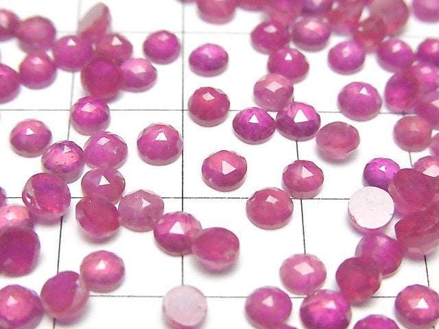 [Video] Ruby AA++ Round Rose Cut 4x4mm 5pcs