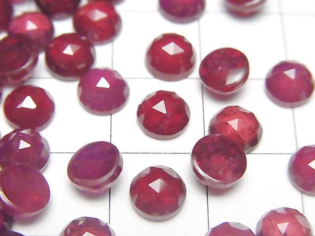 [Video] Ruby AA++ Round Rose Cut 6x6mm 2pcs