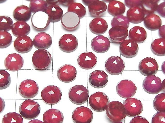 [Video] Ruby AA++ Round Rose Cut 6x6mm 2pcs