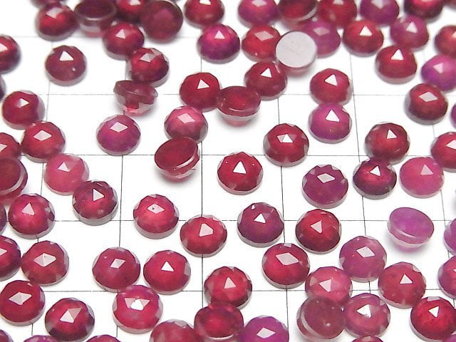 [Video] Ruby AA++ Round Rose Cut 6x6mm 2pcs