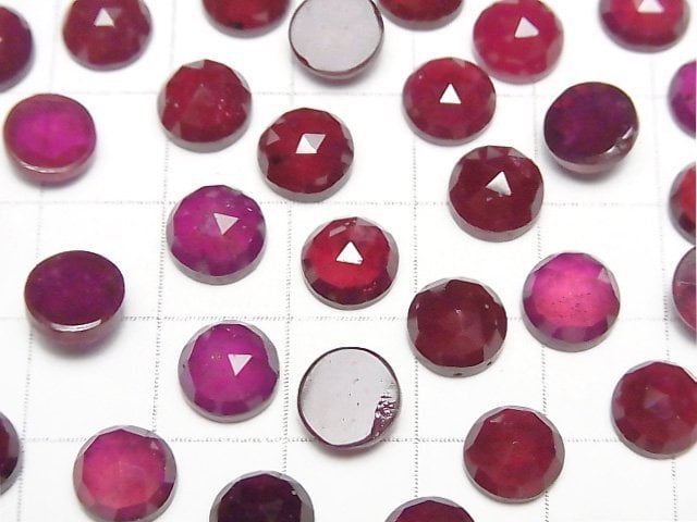 [Video] Ruby AA++ Round Rose Cut 8x8mm 1pc