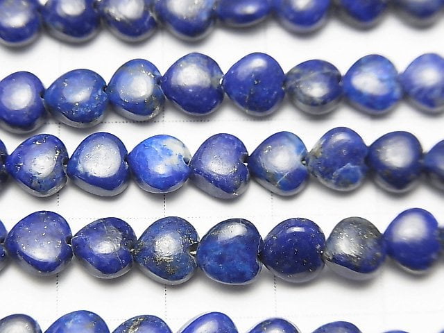 [Video] Lapis lazuli AA++ Vertical Hole Heart 6x6mm half or 1strand beads (aprx.6inch / 16cm)