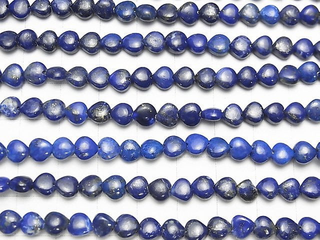 [Video] Lapis lazuli AA++ Vertical Hole Heart 6x6mm half or 1strand beads (aprx.6inch / 16cm)