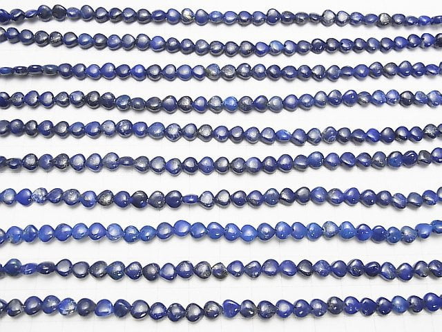 [Video] Lapis lazuli AA++ Vertical Hole Heart 6x6mm half or 1strand beads (aprx.6inch / 16cm)