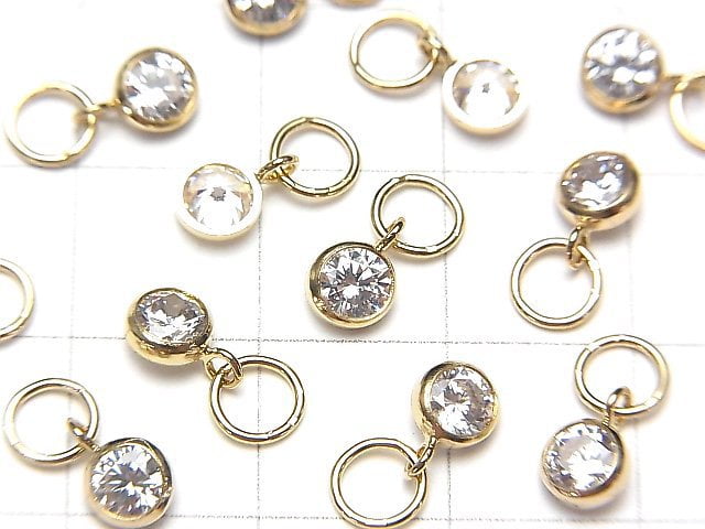 14KGF Charm Cubic Zirconia 7x4.5x2.5mm 1pc