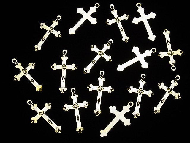 14KGF charm 27x15mm cross 1pc