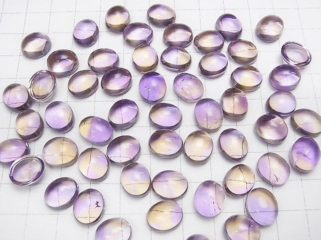 [Video]High Quality Ametrine AAA Oval Cabochon 12x10mm 1pc