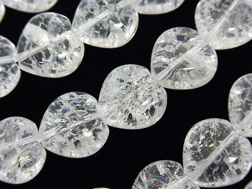 Cracked Crystal, Heart Gemstone Beads