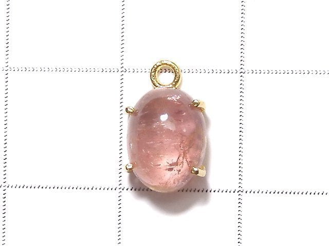 [Video] [One of a kind] High Quality Pink Tourmaline AAA Bezel Setting 18KGP 1pc NO.46