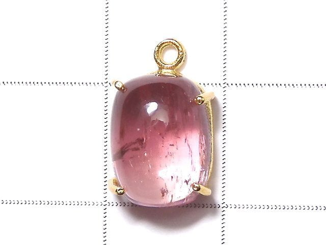 [Video] [One of a kind] High Quality Pink Tourmaline AAA Bezel Setting 18KGP 1pc NO.60