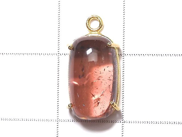 [Video] [One of a kind] High Quality Pink Tourmaline AAA Bezel Setting 18KGP 1pc NO.62