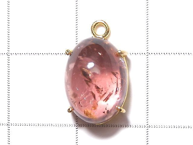 [Video] [One of a kind] High Quality Pink Tourmaline AAA Bezel Setting 18KGP 1pc NO.64