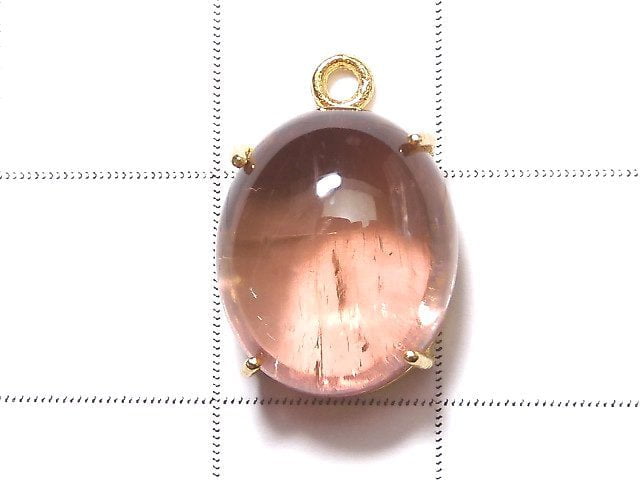 [Video] [One of a kind] High Quality Pink Tourmaline AAA Bezel Setting 18KGP 1pc NO.66