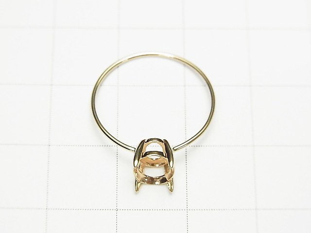 [Video][Japan][K10 Yellow Gold] Ring Frame (Prong Setting) Oval Faceted 8x6mm 1pc