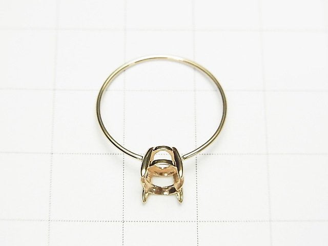 [Video][Japan][K10 Yellow Gold]Ring Frame (Prong Setting)Oval Faceted 8x6mm 1pc