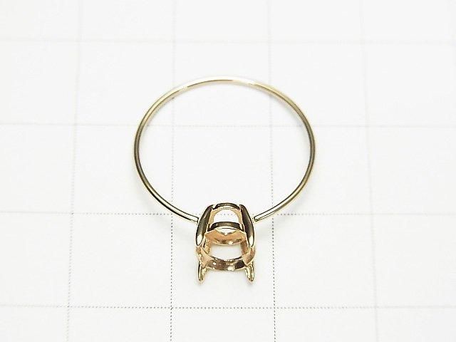 [K10 Yellow Gold] Ring Frame (Prong Setting) for Oval Faceted 8x6mm Rings 1pc [Japan]