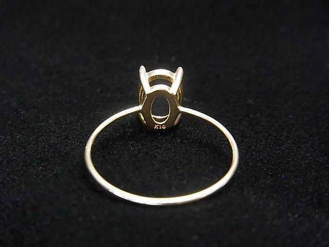 [K10 Yellow Gold] Ring Frame (Prong Setting) for Oval Faceted 8x6mm Rings 1pc [Japan]