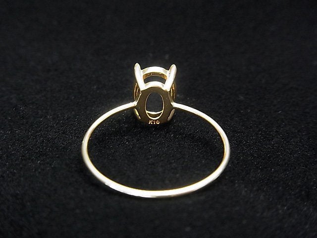 [Video][Japan][K10 Yellow Gold]Ring Frame (Prong Setting)Oval Faceted 8x6mm 1pc