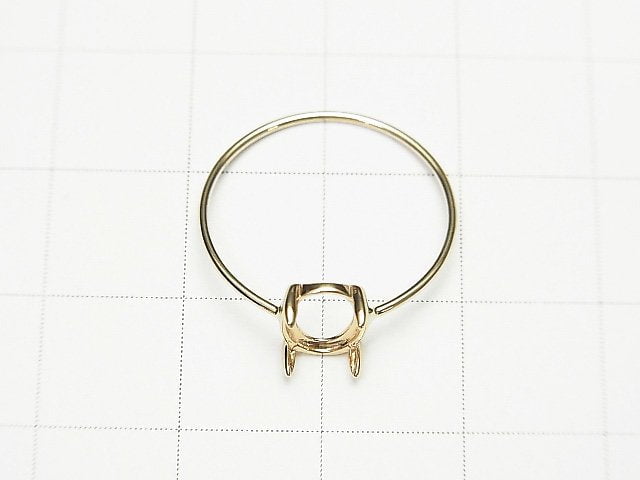 [Video][Japan][K10 Yellow Gold]Ring Frame (Prong Setting)Oval Cabochon 8x6mm 1pc