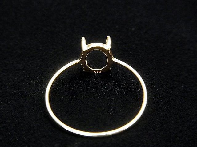 [Video][Japan][K10 Yellow Gold]Ring Frame (Prong Setting)Oval Cabochon 8x6mm 1pc