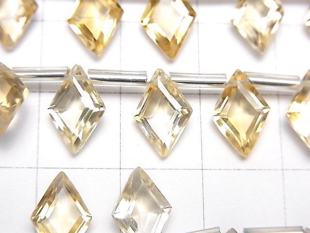 [Video]High Quality Citrine AAA Diamond Faceted 11x7mm half or 1strand (8pcs )