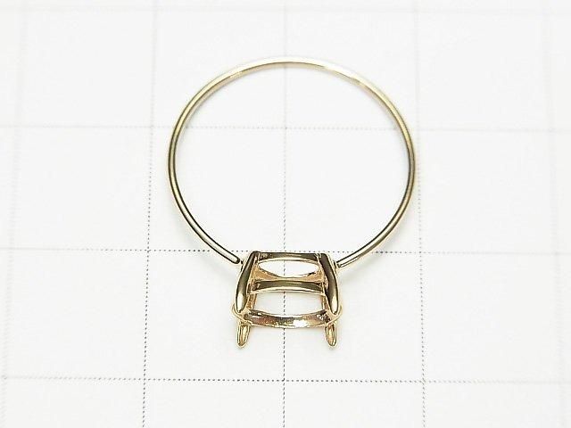 [K10 Yellow Gold] Ring Frame (Prong Setting) for Horizontal Oval Faceted 8x6mm Rings 1pc [Japan]