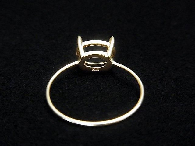 [K10 Yellow Gold] Ring Frame (Prong Setting) for Horizontal Oval Faceted 8x6mm Rings 1pc [Japan]