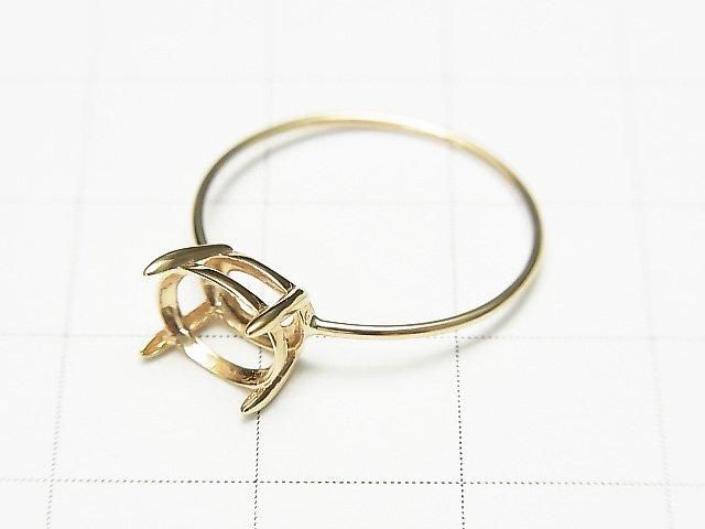 [K10 Yellow Gold] Ring Frame (Prong Setting) for Horizontal Oval Faceted 8x6mm Rings 1pc [Japan]