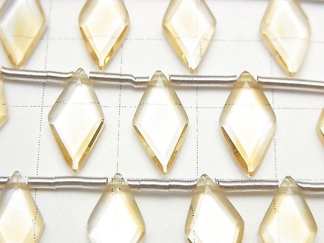 [Video] High Quality Citrine AAA Diamond Shape 14x7mm 1strand (8pcs)