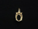 [Video][Japan][K10 Yellow Gold]Pendant Frame (Prong Setting) Oval Faceted 8x6mm 1pc