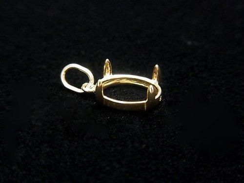 [K10 Yellow Gold] Pendant Frame (Prong Setting) for Oval Cabochon 8x6mm 1pc [Japan]