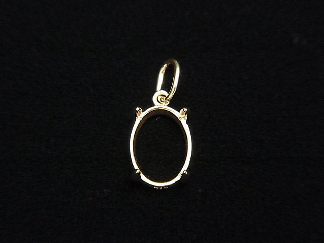 [Video][Japan][K10 Yellow Gold] Pendant Frame (Prong Setting) for Oval Cabochon 8x6mm (1pc)