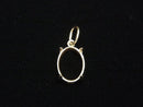 [Video][Japan][K10 Yellow Gold] Pendant Frame (Prong Setting) for Oval Cabochon 8x6mm (1pc)