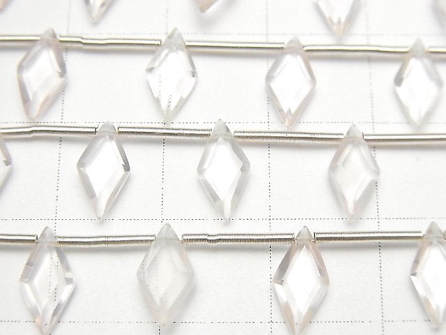 [Video] High Quality Rose Quartz AAA Diamond Shape 10x5mm 1strand (8pcs)