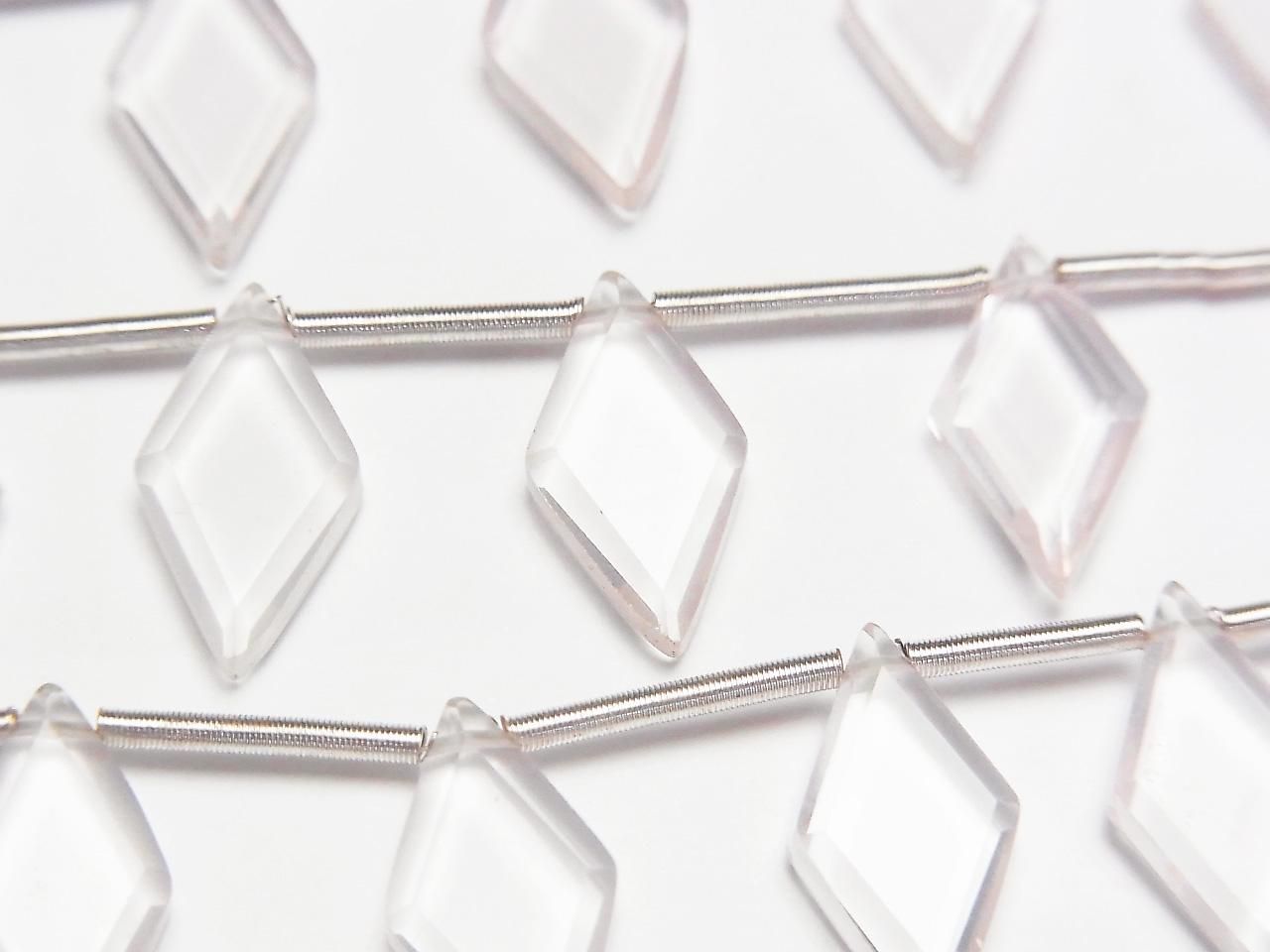 Quartz Rose de Haute Qualité AAA Forme Diamant 14x7mm 1 fil de perles (8 pièces)