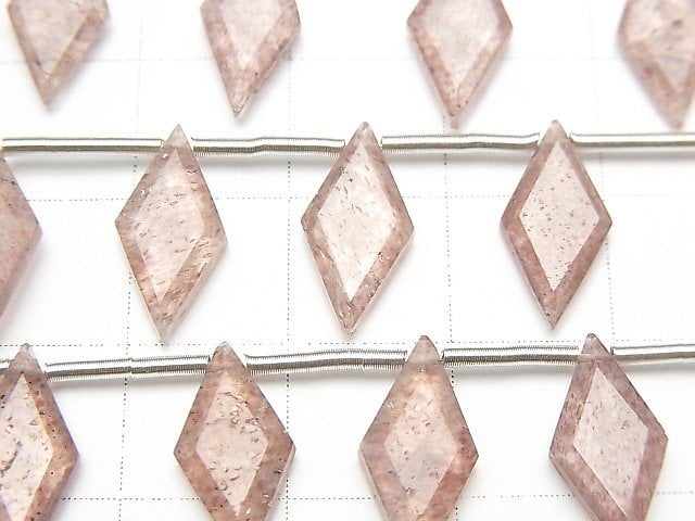 [Video] High Quality Pink Epidote AA++ Diamond Shape 14x7mm 1strand (8pcs)