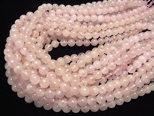 [Video] Morganite AA++ Round 8mm half or 1strand beads (aprx.15inch / 38cm)