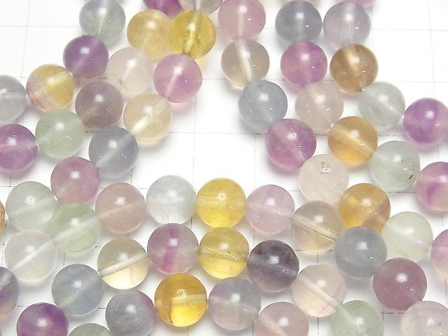 [Video] Multicolor Fluorite AA+ Round 8mm Bracelet