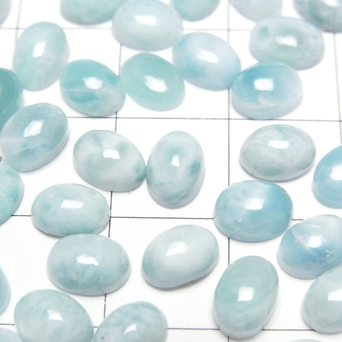 拉利瑪果膠石 AA 級 橢圓蛋面 7x5mm 10顆