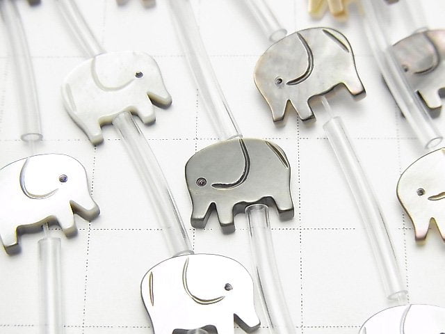 [Video] High Quality Black Shell (Black-lip Oyster) AAA Elephant Shape 10x9mm half or 1strand (Approx 12pcs)