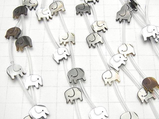 [Video] High Quality Black Shell (Black-lip Oyster) AAA Elephant Shape 10x9mm half or 1strand (Approx 12pcs)