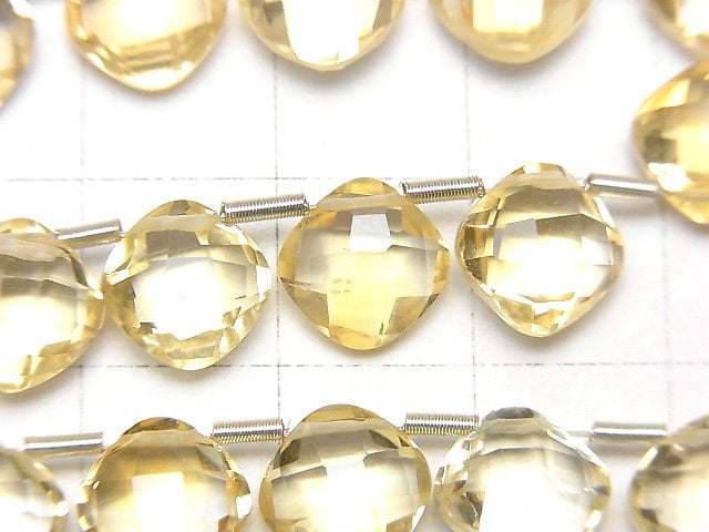 [Video] High Quality Citrine AAA Diamond Shape (Cushion Cut) 9x9mm half or 1strand (18pcs)