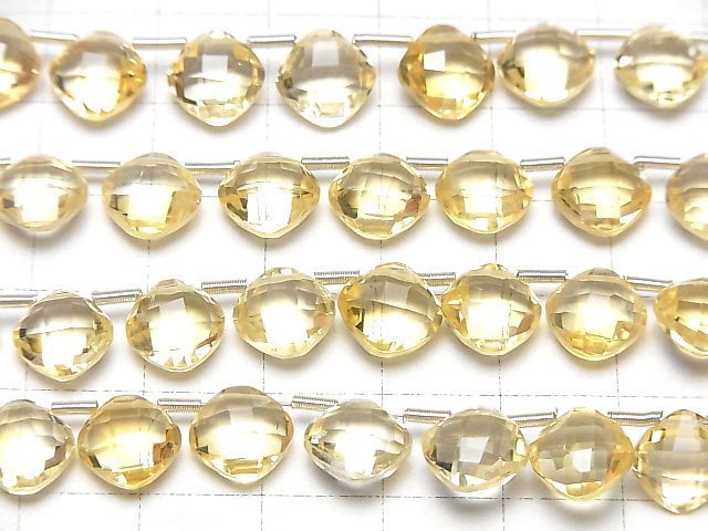 [Video] High Quality Citrine AAA Diamond Shape (Cushion Cut) 9x9mm half or 1strand (18pcs)